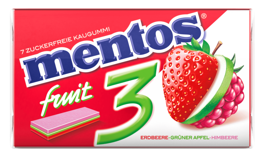 Mentos Fruity Fresh 3 zuckerfrei 33g, 14 Stück